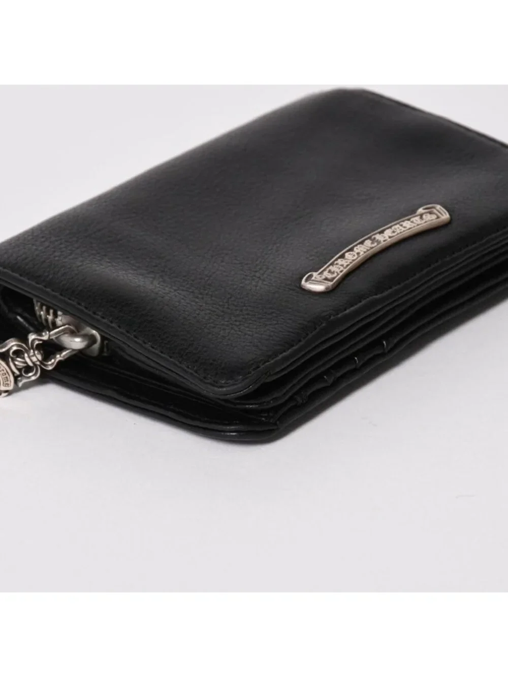Chrome Hearts Wallet Joey Bifold Dagger Zip Scroll Label Black